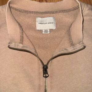 American Eagle Outfitters Blush Pink Half-Zip Cowl Sweater